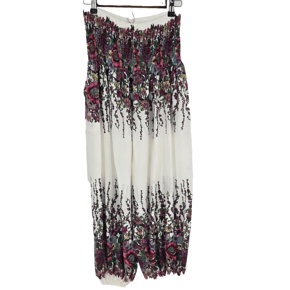 Harem Pants Floral Smocked Harem Pant Boho Flowy